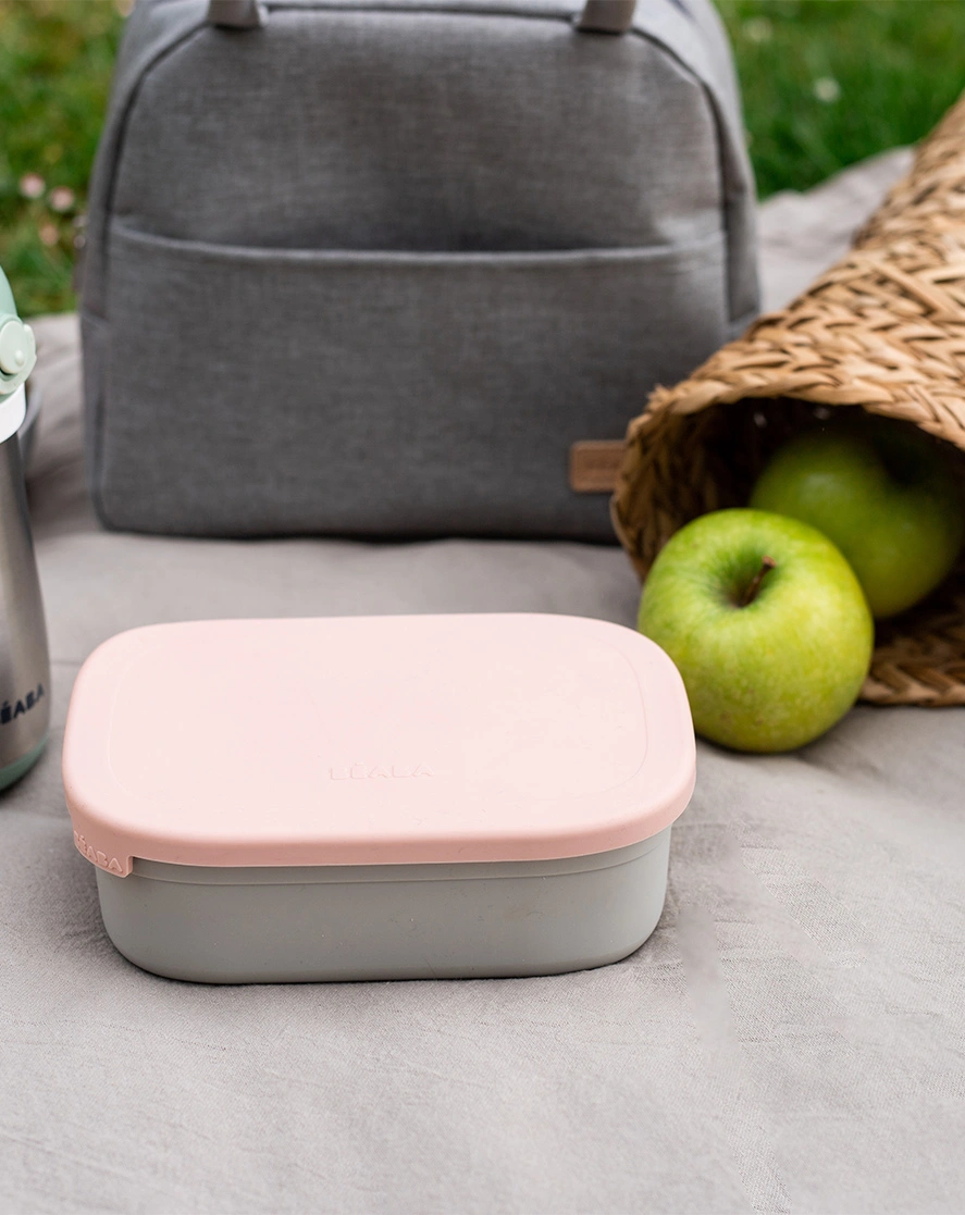 Edelstahl-Brotbox LUNCH mit Trenner in dusty pink