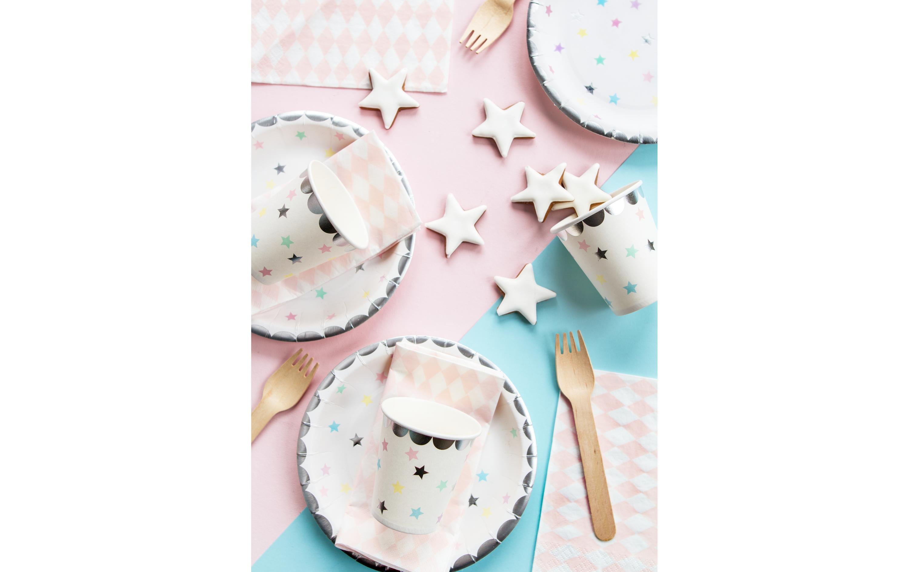 Einwegbecher Einorn/Sterne 6 StückPappbecher für Kindergeburtstag