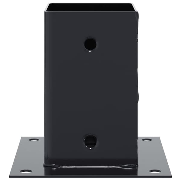 vidaXL Stolpebunner firkantet 12 stk 81x81 mm pulverlakkert stål