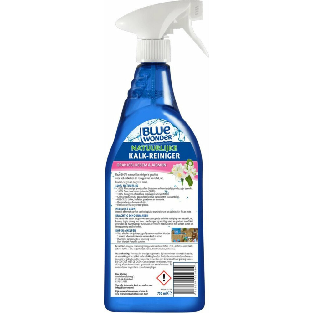 Blue Wonder Kalk-reiniger 100% natuurlijke spray750 ml