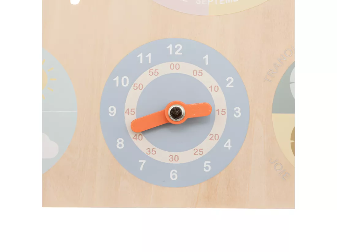 Jeu en bois apprentissage Calendrier Atmosphera - Naturel clair