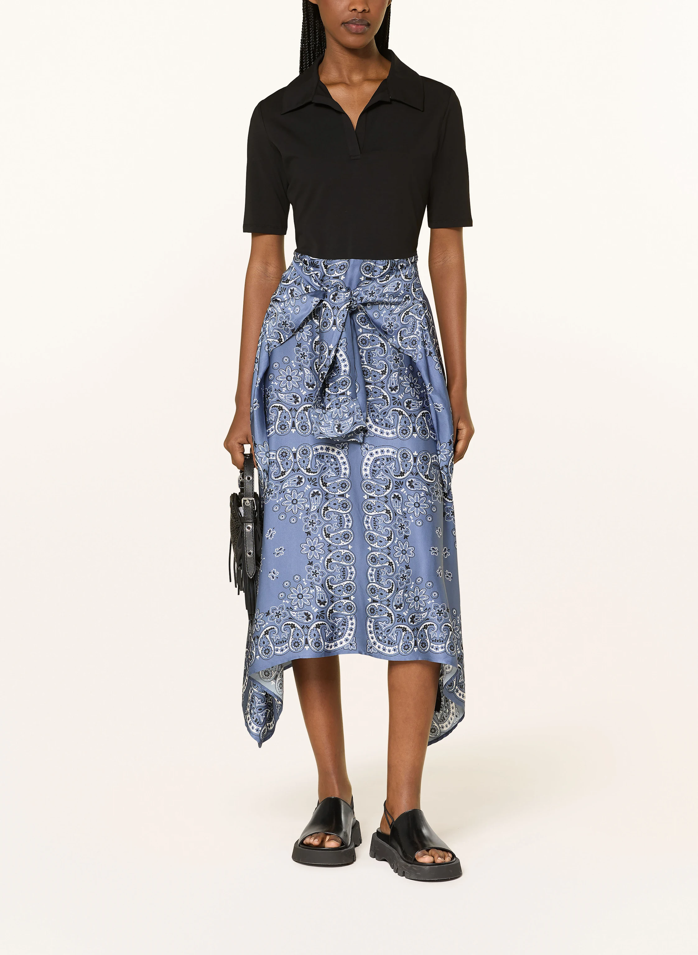 maje Kleid im Materialmix