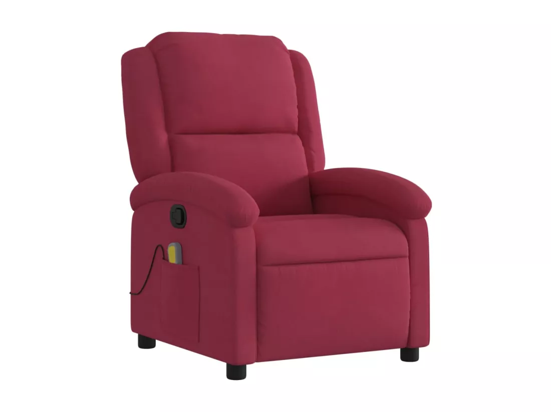 Fauteuil massant inclinable rouge bordeaux velours