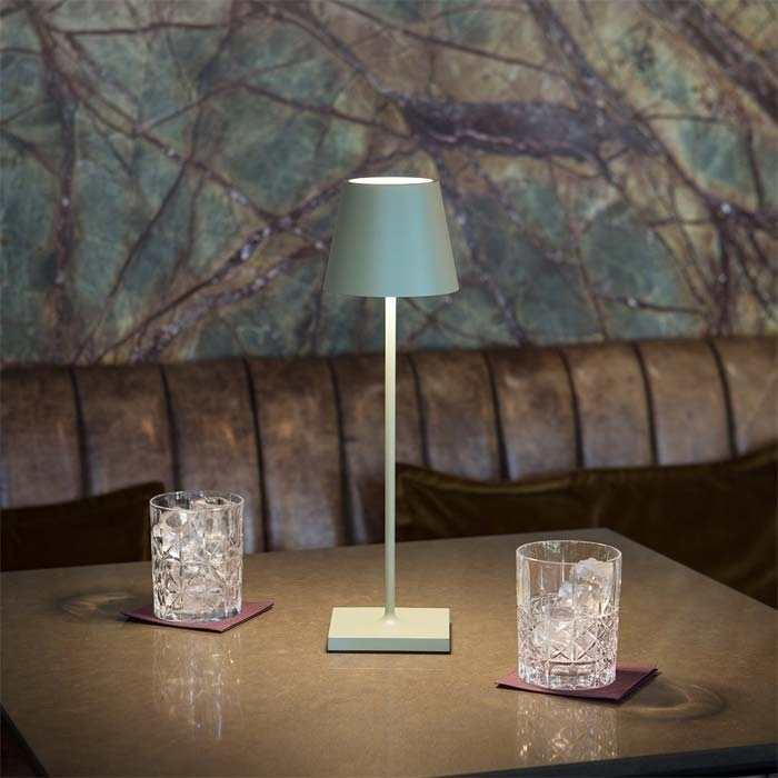 Sigor Akku-Tischleuchte Nuindie 380 mm Salbeigrün
