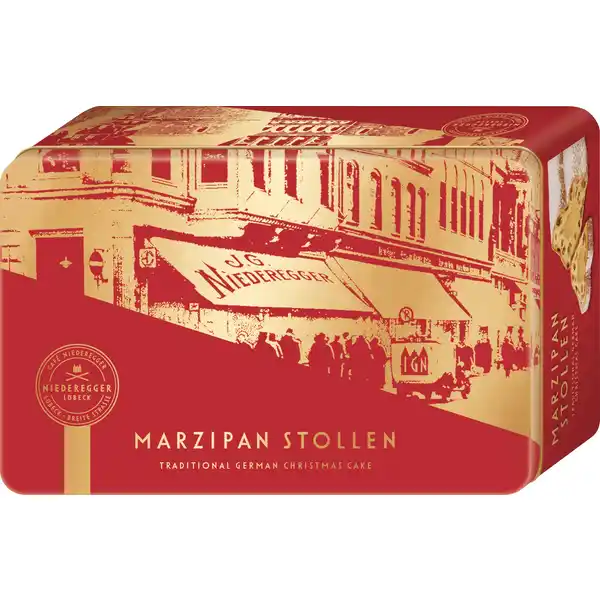 Marzipan Stollen in Geschenkdose