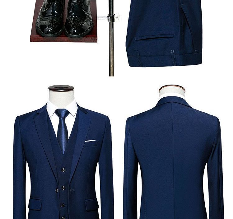 Andrei - Set: Effen blazer + vest + pantalon