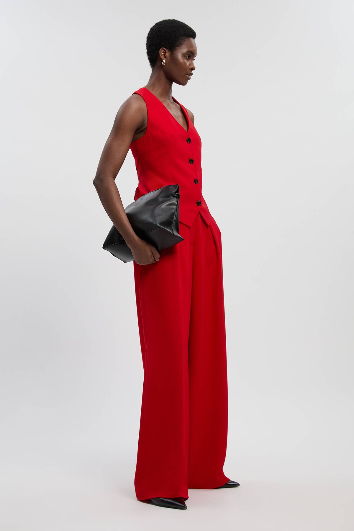 KarenMillen Gilet Ajusté Doux avec Détail Dos Corset