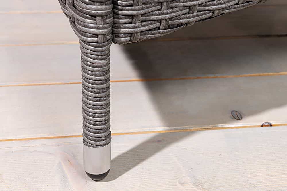 Outdoor Gartenstuhl SYLT grau Polyrattan Hochlehner mit Armlehne verstellbar wetterfest