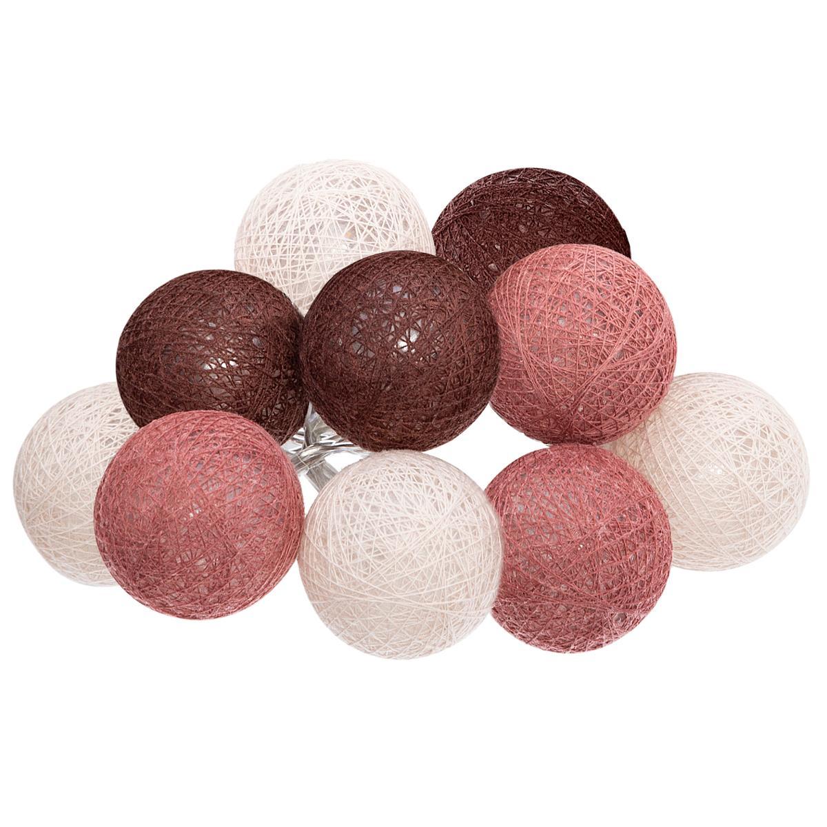 GUIRLANDE LED PILE 10 BOULES DUNE D.6CM