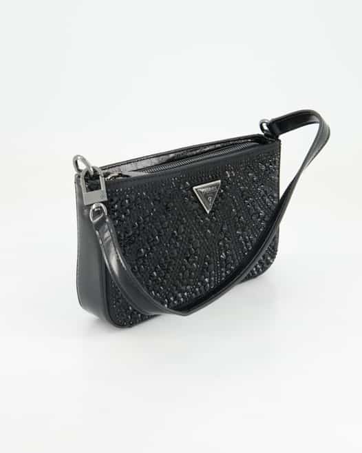 Guess Beauvoir Mini Top Zip Shoulder Handtasche in Schwarz