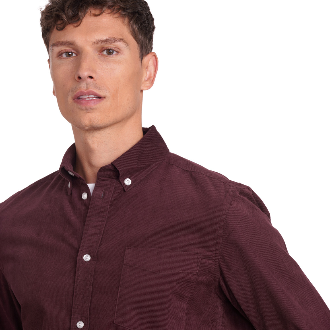VanVaan Herren Cordhemd in Regular Fit weinrot