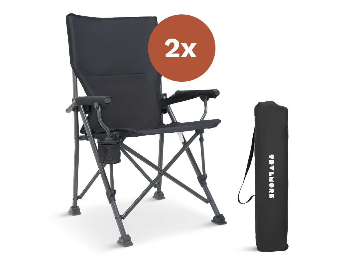 Trvlmore Ergonomic Grey vouwstoel - Set van 2