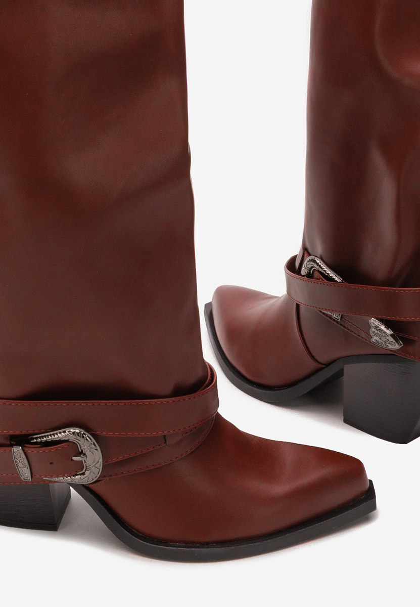 Bottes à talon carré bordeaux Bretia bordo