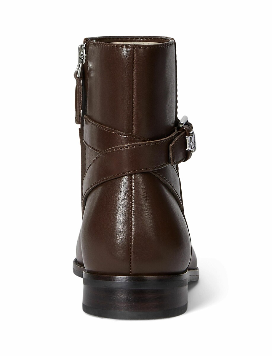 LAUREN RALPH LAUREN<br>Botas de tornozelo Brooke em couro liso