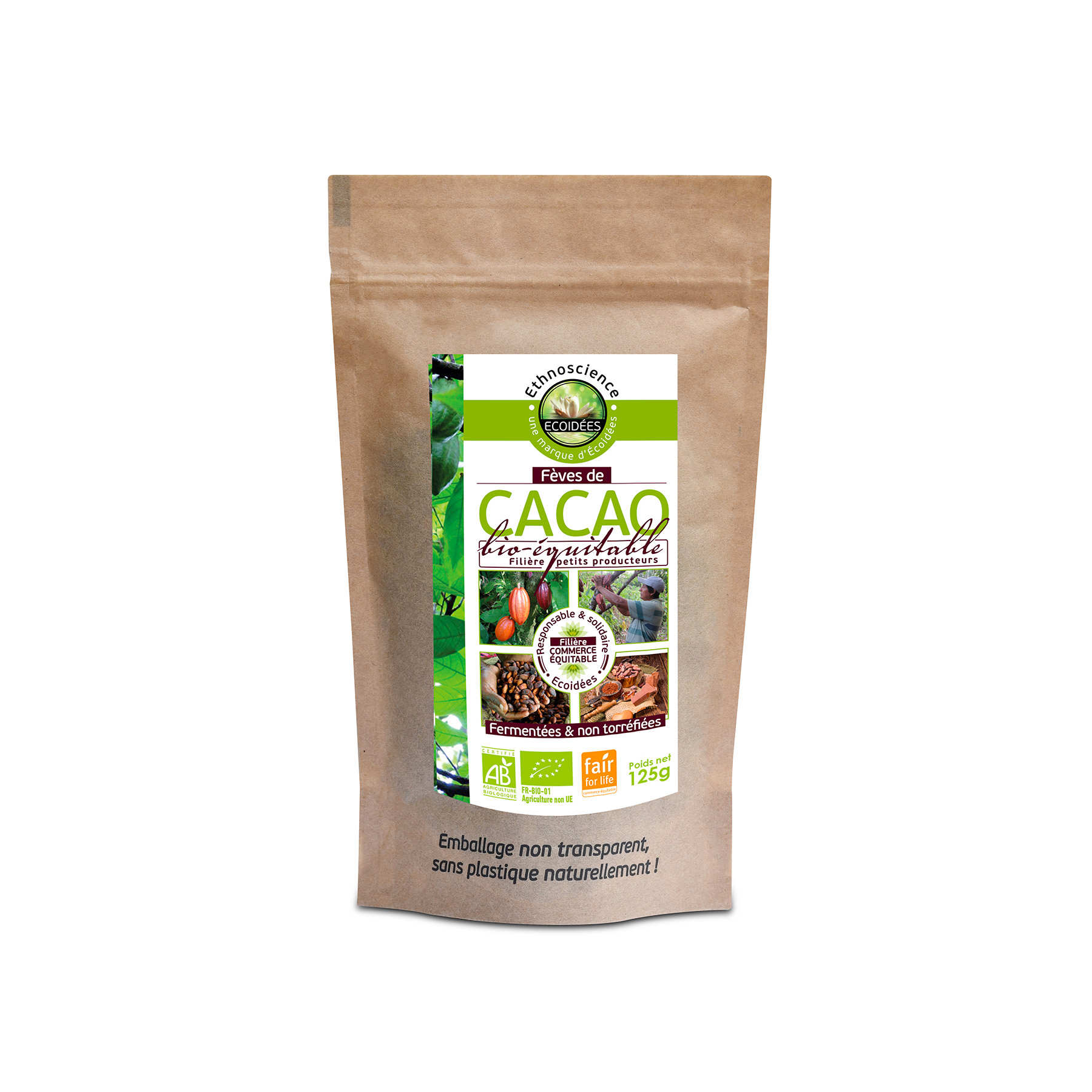 Fèves de cacao crues entières bio - Ethnoscience