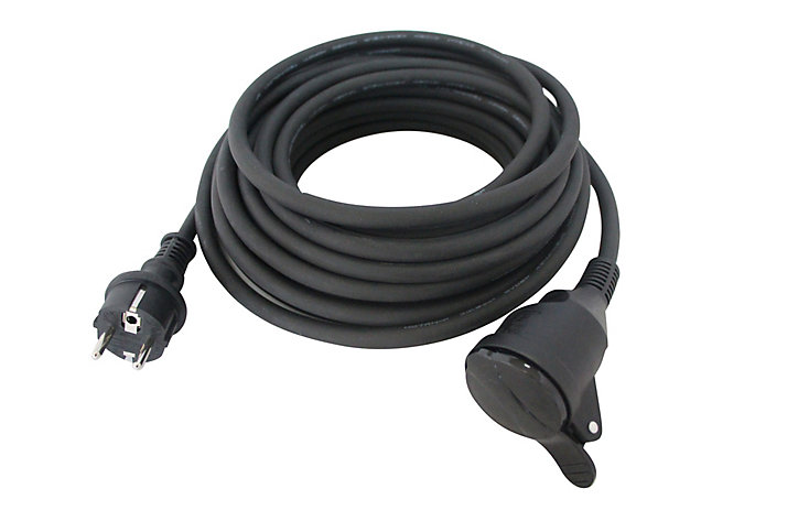 Rallonge électrique Diall H07RNF 3G1 5mm² avec clapet 20m noir
