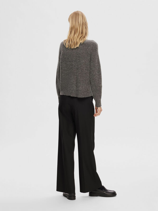 Selected Femme SLFLULU LS ALPACA BLEND KNIT SHORT CARDIGAN B NO Grå