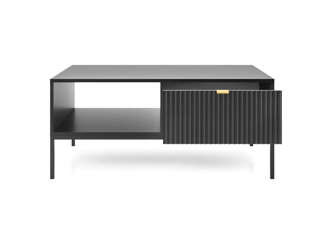 Table basse - 104x68 cm - noir avec pieds noires - VELLORE