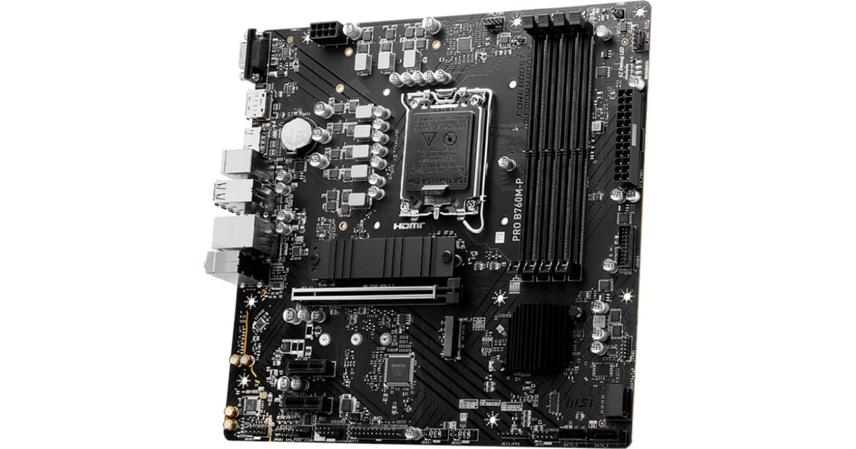 MSIPRO B760M-P socket 1700 moederbord  (Zwart, RAID, Gb-LAN, Sound, µATX)