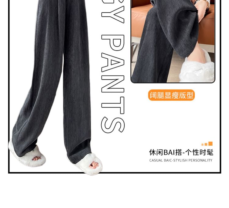 Jaqmine - Hoge taille effen corduroy wijde broek
