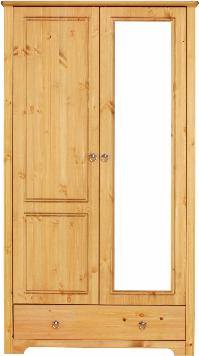 Home affaire Kleiderschrank »Hugo« 3 Breiten: 106/200/245 cm H/T ca. 190/58 cm,  aus massiver Kiefer im Landhausstil, mit Spiegel