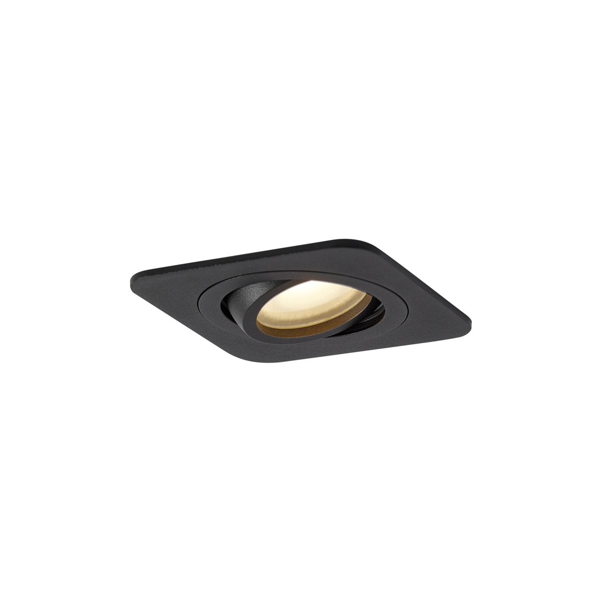 Afgeronde inbouwspot zwart GU10 50mm draai- en kantelbaar IP44 - Alberto
