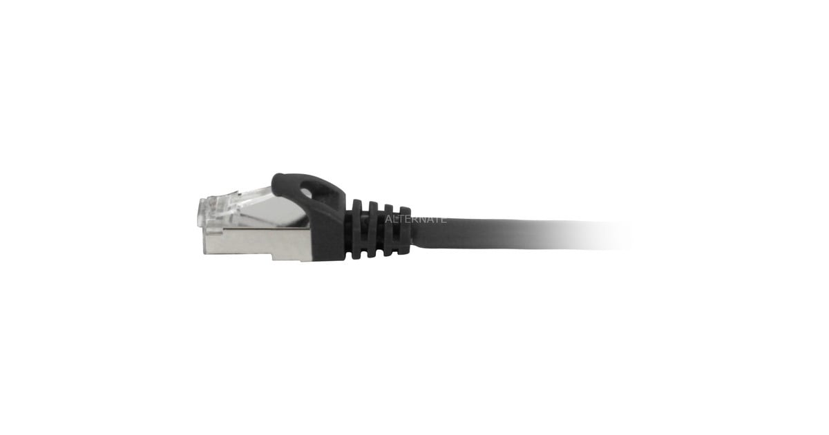 SharkoonPatchkabel SFTP, RJ-45 met Cat.7a  (Zwart, 10 meter, Ruwe kabel)