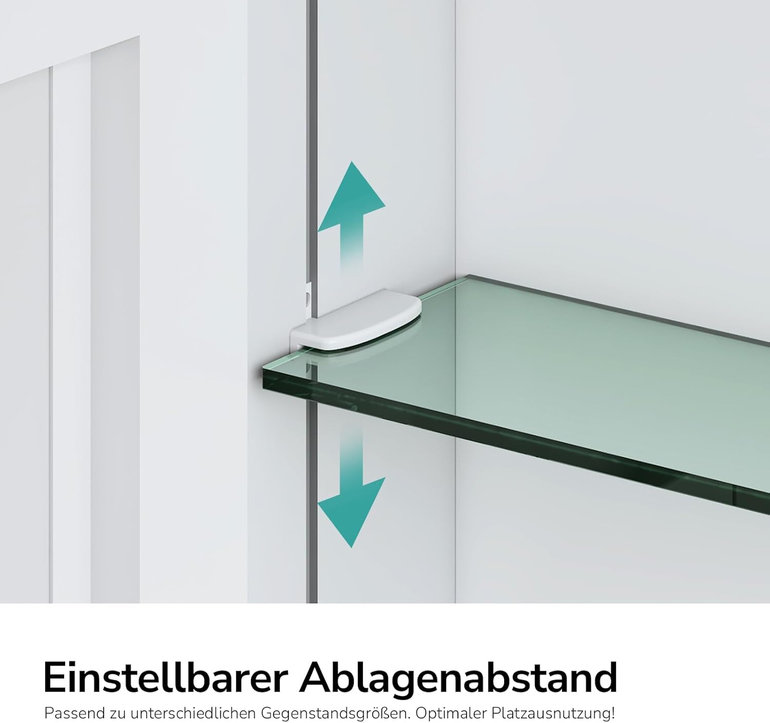 EMKE Spiegelschrank Bad 80×65×14,5 cm aus Aluminium, Weiß Matt, Doppeltür mit Aufbewahrung, 2 verstellbare Glasböden, Soft-Close, vormontiert & rostfrei, Badezimmer Spiegelschrank zur Wandmontage