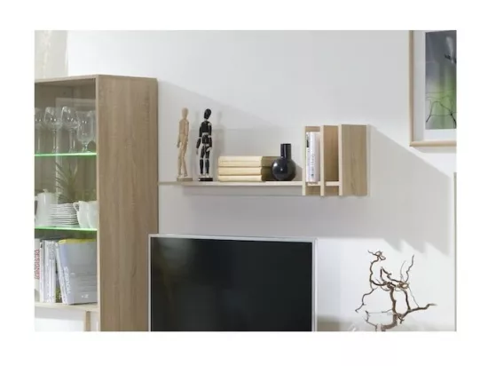 Étagères murales MALMO 100 cm coloris dab sonoma et blanc