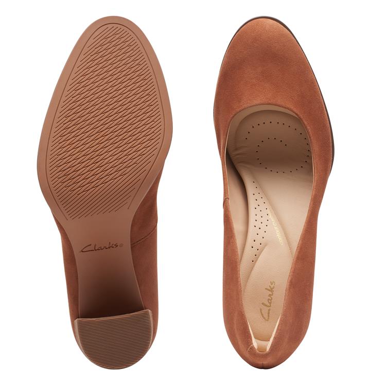 Clarks FREVA85 COURT caramel suede