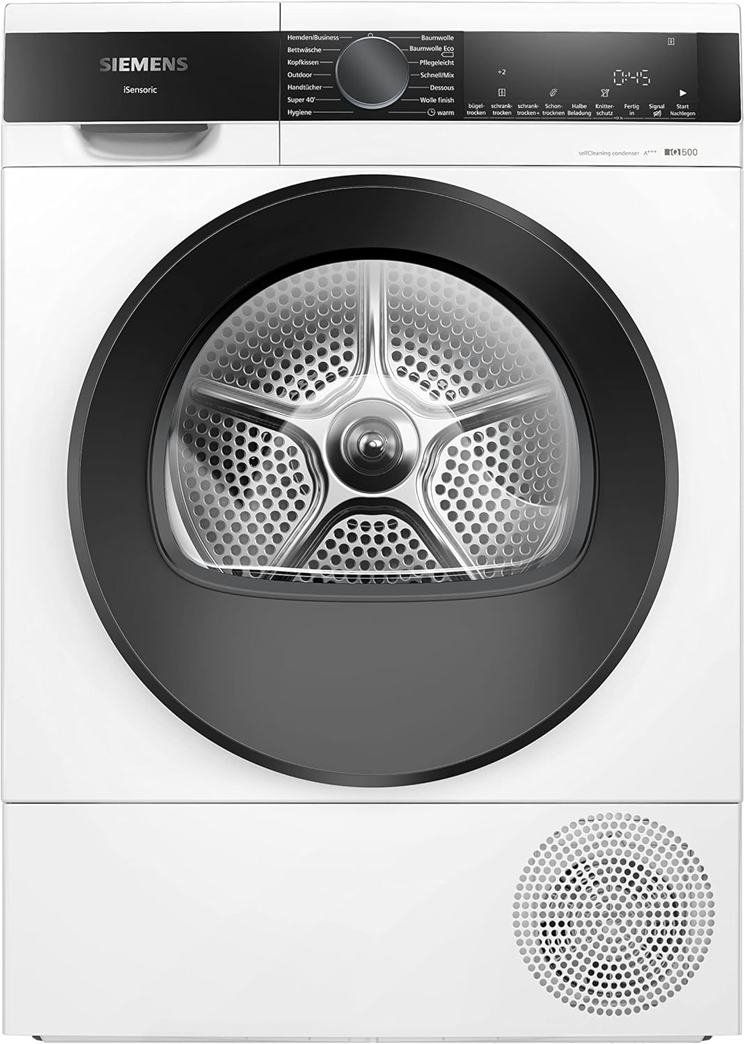 Siemens WQ35G2D00 iQ500 Wärmepumpen-Trockner 8 kg, autoDry für schonendes & präzises Trocknen, speedPack für kürzere Laufzeiten, softDry-Trommelsystem, Selbstreinigender Kondensator, Weiß