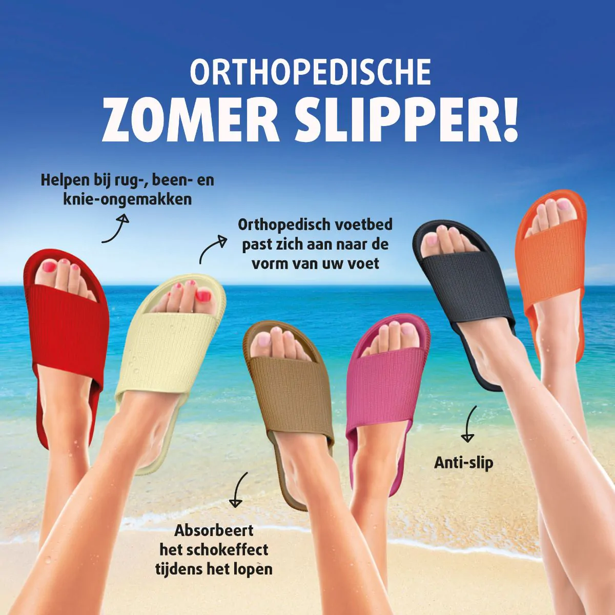 Orthopedische Zomer Badslippers (Groen)