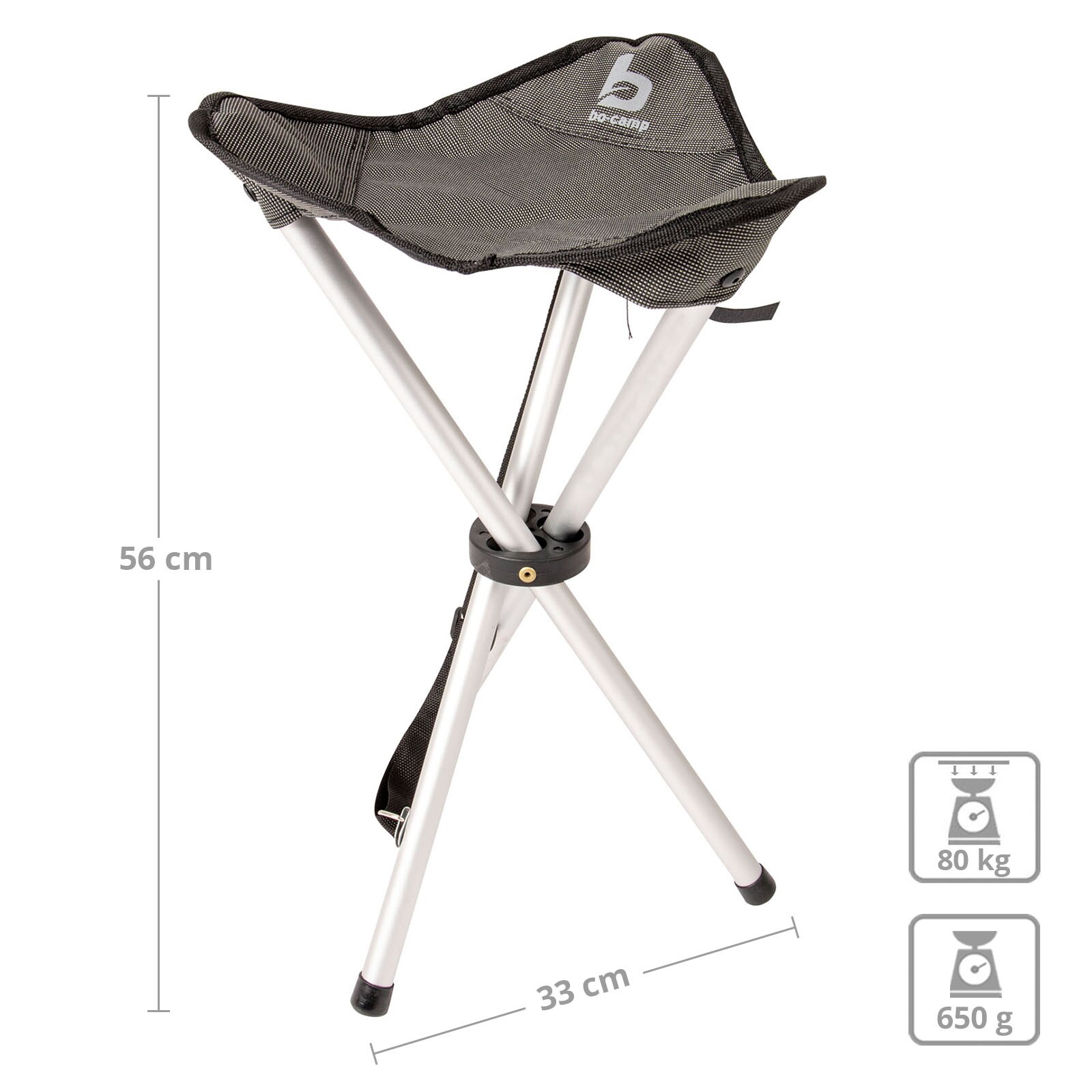 BO-CAMP Dreibeinhocker Falthocker Campinghocker Angel Hocker Klapphocker Alu