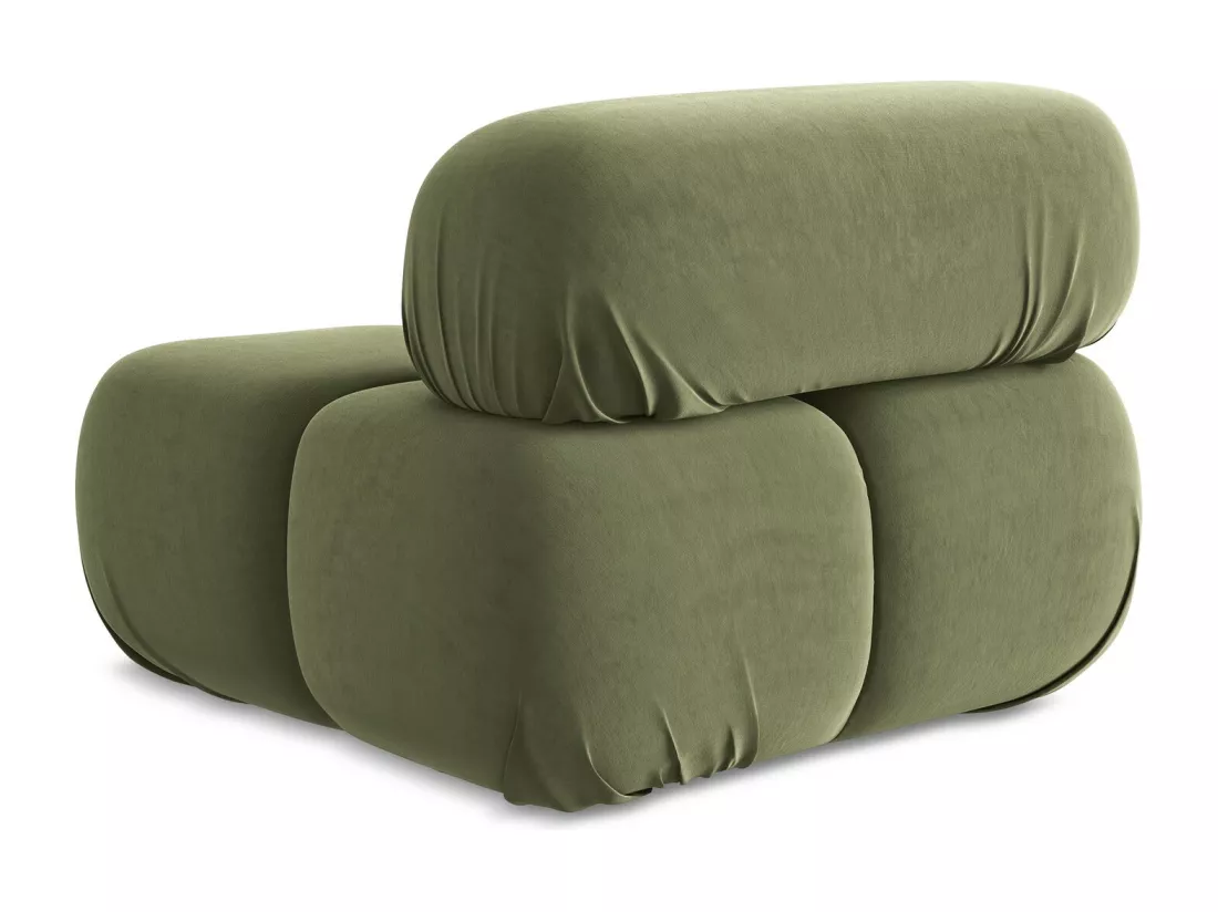 Fauteuil en Samt - olive - LOKUA