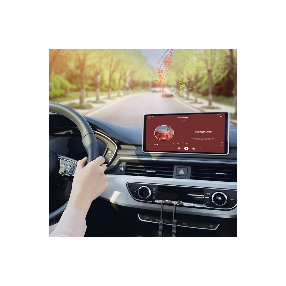 Bluetooth Aux-kabel til bilen Grå
