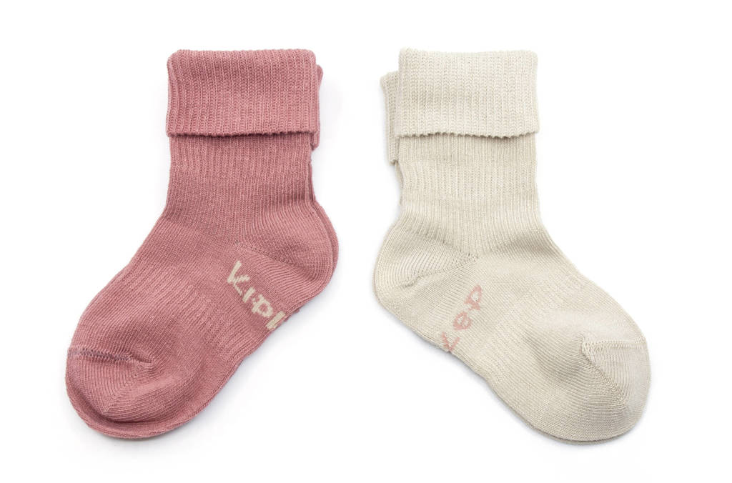 blijf-sokjes 12-18 mnd - set van 2 dusty clay/beige