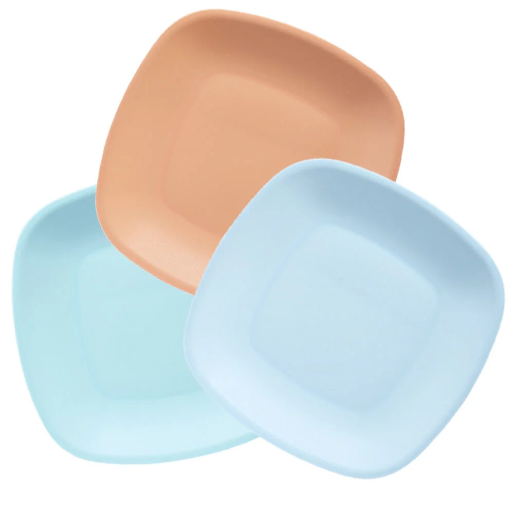 Lot de 3 assiettes colorées en plastique rigide