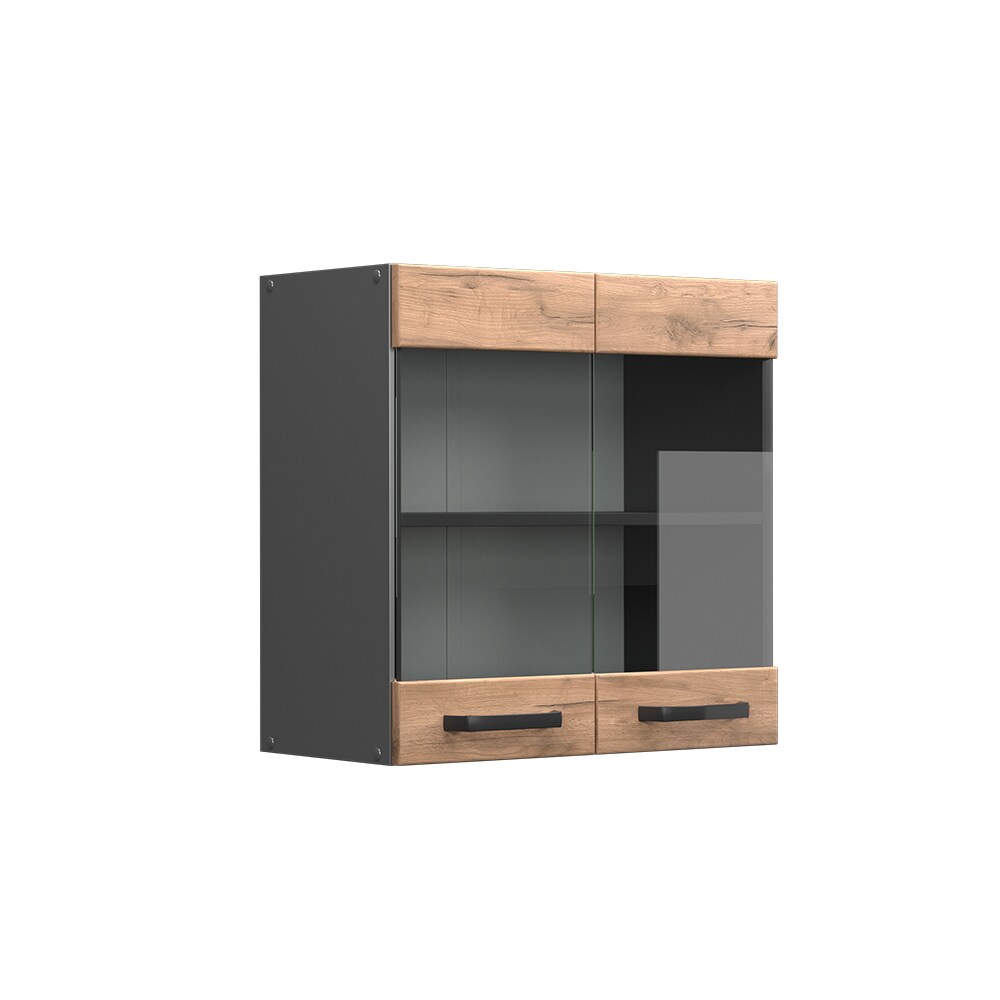 Vicco Hängeglasschrank Küchenschrank Küchenzeile R-Line 60 cm Anthrazit Eiche Tür Fächer