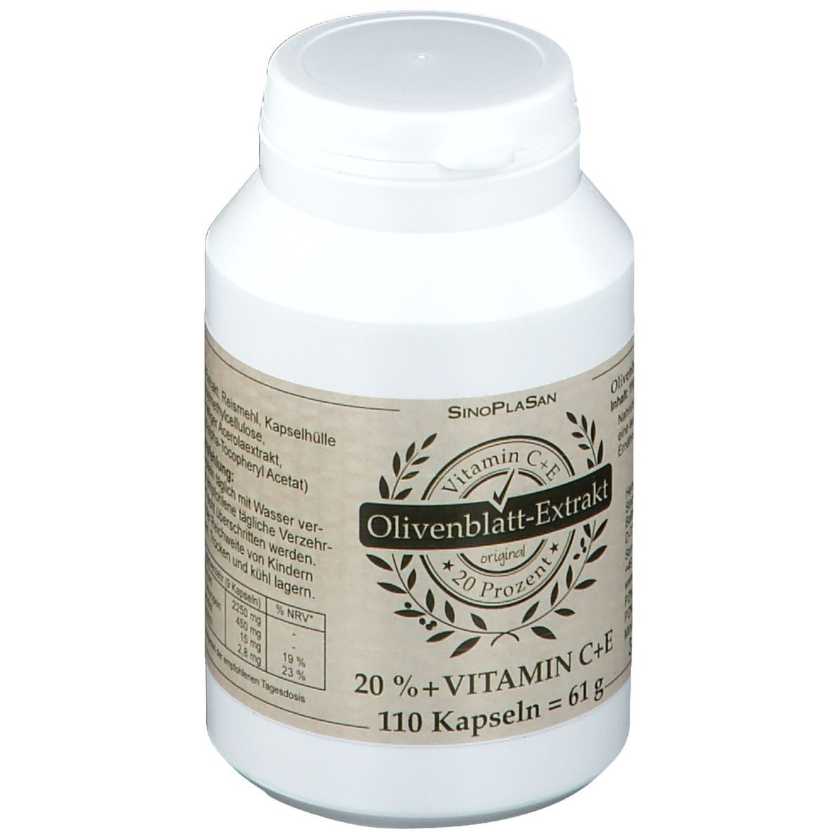 SinoPlaSan Olivenblatt-Extrakt 20% + Vitamin C+E Kapseln