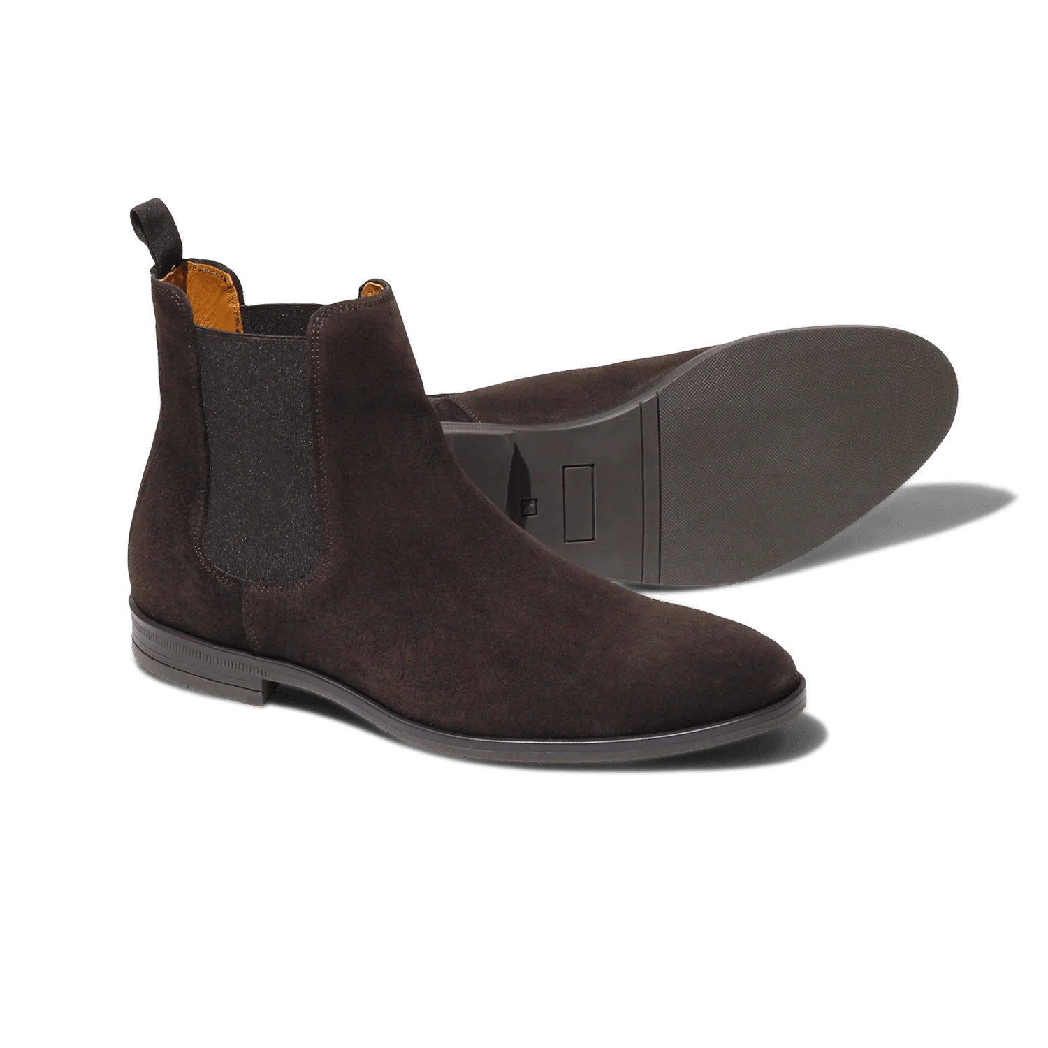 Berry-Chelsea boots en velours marron