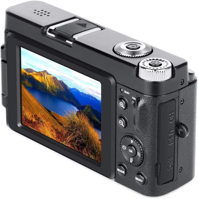 Digitalkamera 48 MP, 1080p HD, 16x zoom, flip screen Sort
