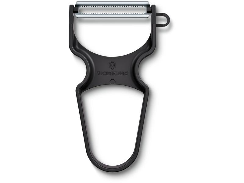 Victorinox Sparschäler Rapid mit Mikrozahnung, Schwarz Sparschäler mit Klinge aus rostfreiem Stahl