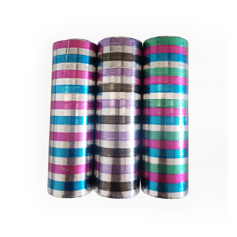 (3er Set) 4m Papier Luftschlangen Party Tisch Deko Metallic Rollen für Geburtstag / Hochzeit / Fasnacht - Bunt