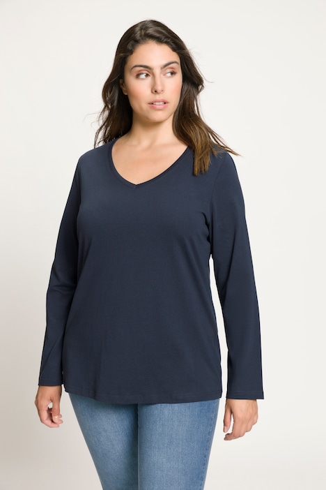 Shirt, Slim, V-Ausschnitt, Langarm
