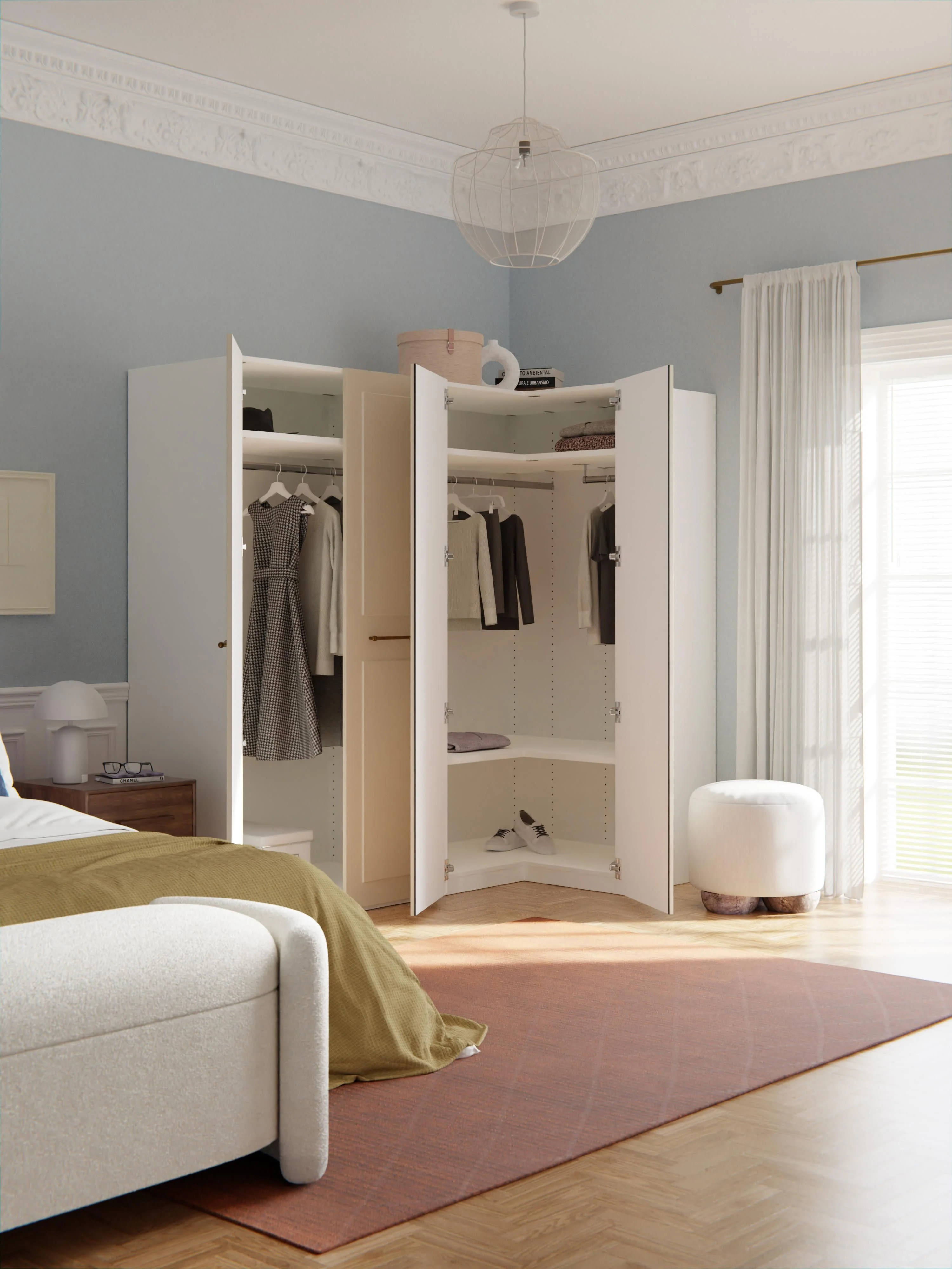 Modulaire hoekkast Charlotte, 215 cm, in verschillende formaten