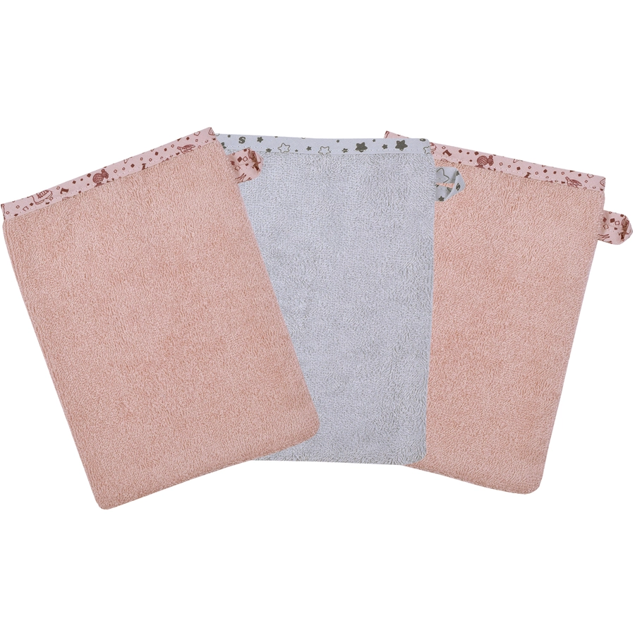 WÖRNER SÜDFROTTIER Waschhandschuh Lamas rosa 3er Pack