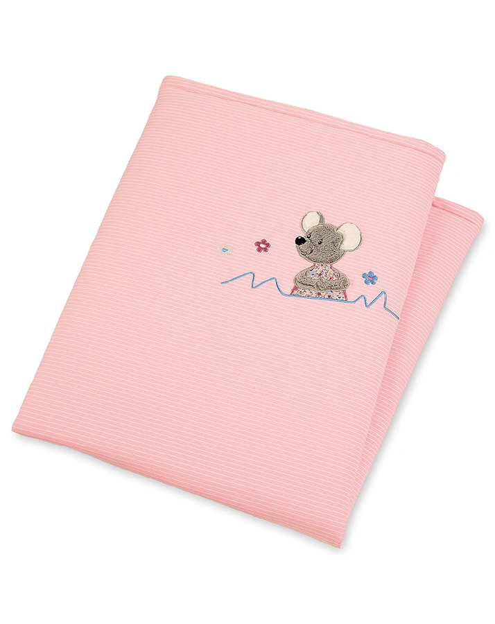 Schmusedecke MAUS MABEL (75x100) wattiert in rosa