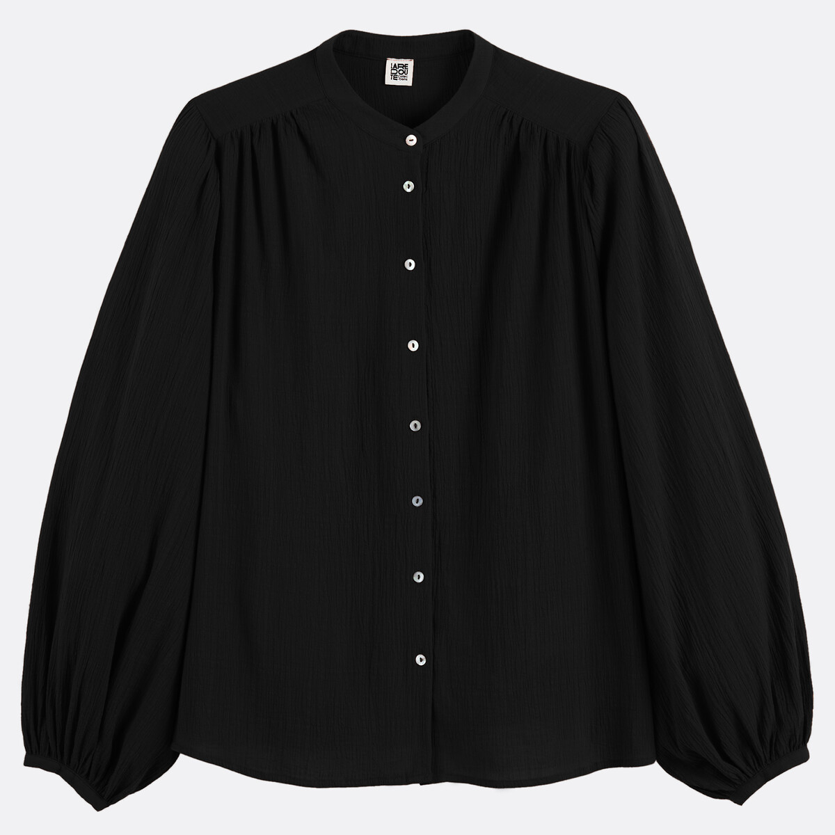 COLEÇÕES LA REDOUTE<br>Camisa oversized com gola mao, assinatura LISE