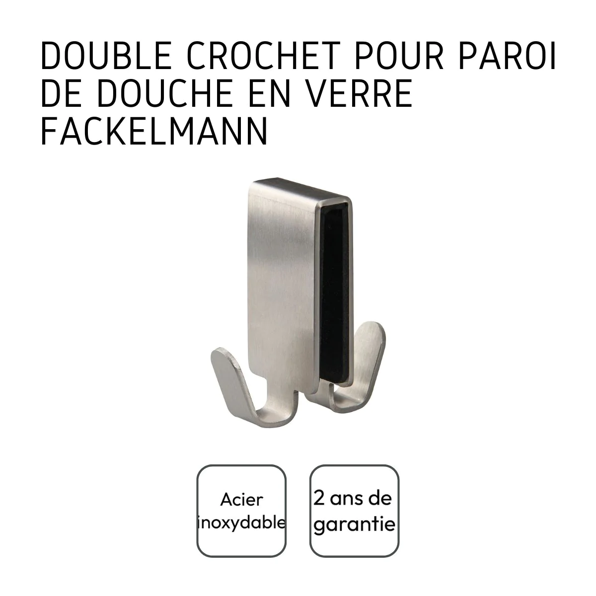 Double crochet pour paroi de douche en inox Tecno Fackelmann