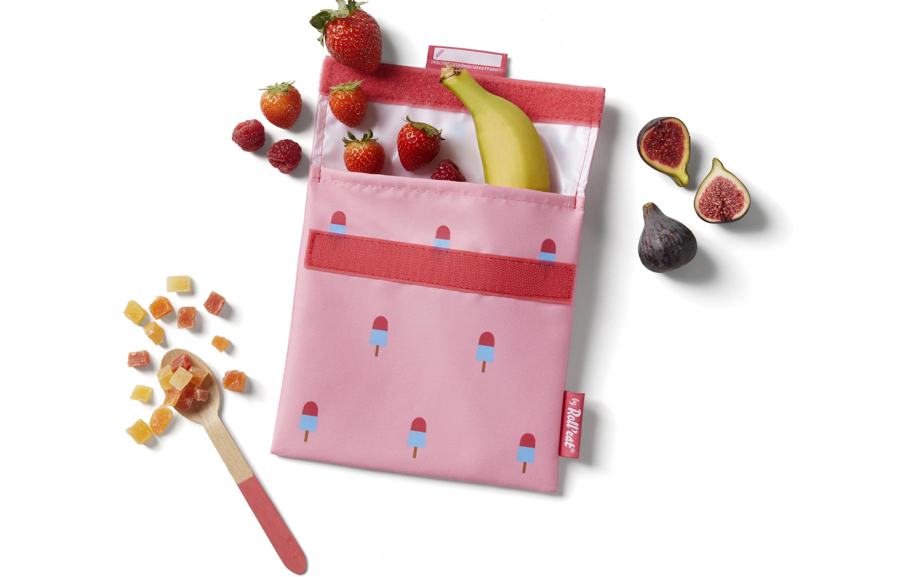 Lunchbeutel SnacknGo Icons Ice-cream RosaLunchsack aus Bio-Baumwolle